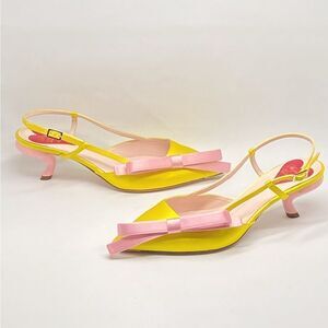 Roger Vivier 55mm Virgule Bow satin pumps size 36.5